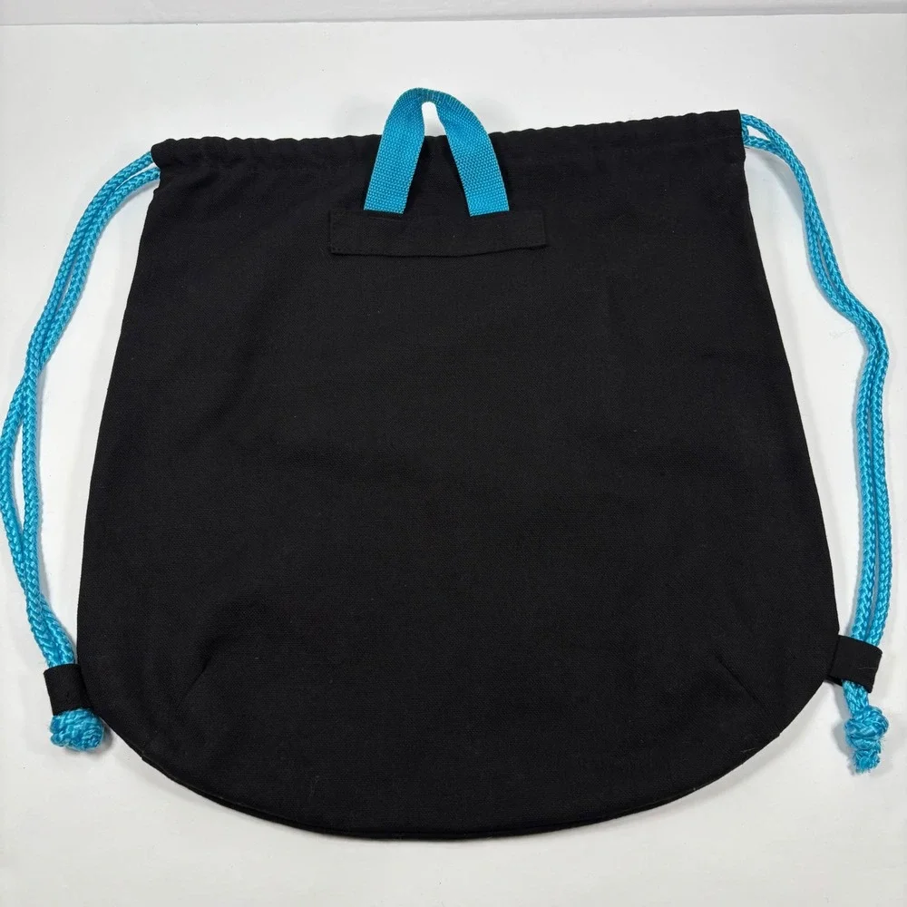 Girl Scouts Girls Drawstring Backpack Black LOVE Graphic Cinch Bag Utility Y2K